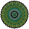 Homeroots 5 ft. Round Green Peacock Feather Area Rug 396247 - alternate 1